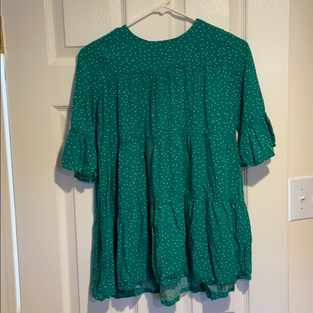 Girls green babydoll dress size 10